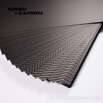 400x500x2.0mm 3k Twill Matte Matte целосен лист со јаглеродни влакна